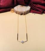 Latest gold plated american diamond mangalsutra