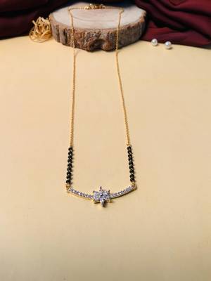 Latest gold plated american diamond mangalsutra 2