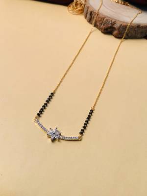 Latest gold plated american diamond mangalsutra 3