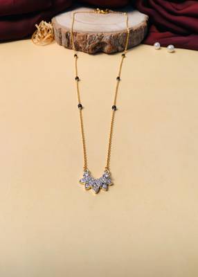 Latest gold plated american diamond mangalsutra 1