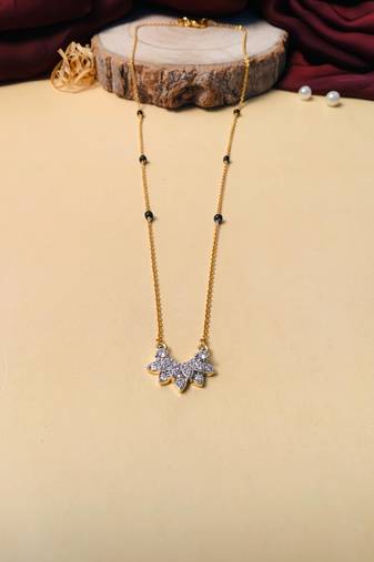 Latest gold plated american diamond mangalsutra