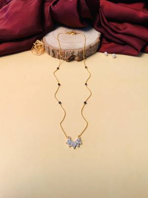 Latest gold plated american diamond mangalsutra 2