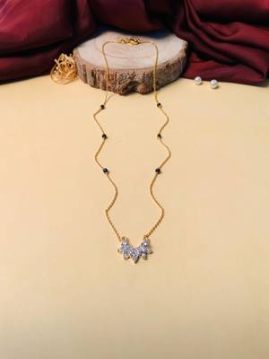 Latest gold plated american diamond mangalsutra 3