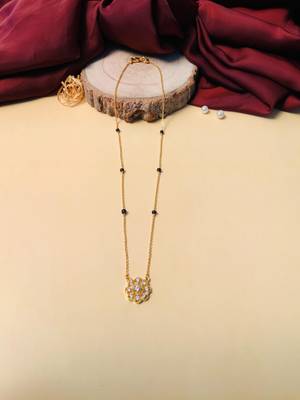 Latest gold plated american diamond mangalsutra 1