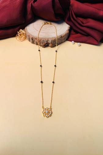 Latest gold plated american diamond mangalsutra