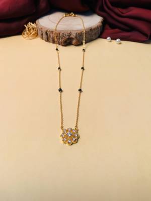 Latest gold plated american diamond mangalsutra 2