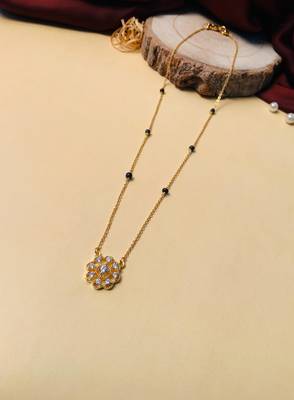 Latest gold plated american diamond mangalsutra 3