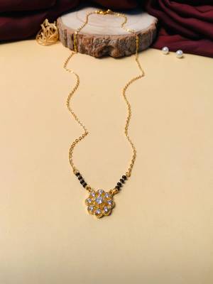 Latest gold plated american diamond mangalsutra 1
