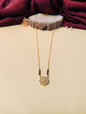 Latest gold plated american diamond mangalsutra 2