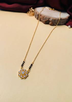 Latest gold plated american diamond mangalsutra 3