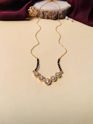Latest gold plated american diamond mangalsutra 1