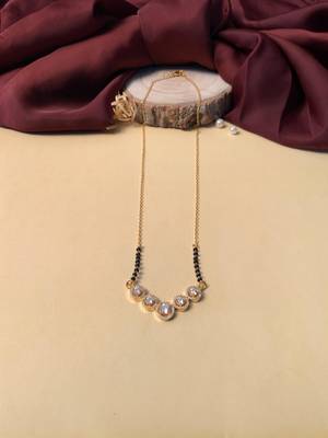 Latest gold plated american diamond mangalsutra 2