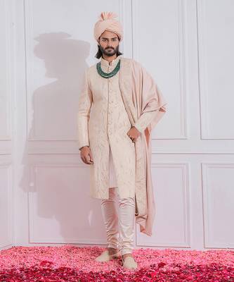 Dusty rose kabaal sherwani 1