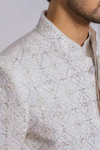 Off white umerkot sherwani