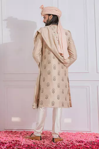 Beige lahore sherwani