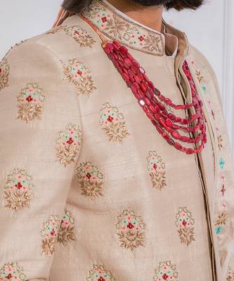 Beige lahore sherwani 3