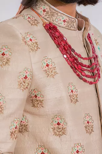 Beige lahore sherwani