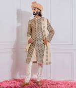 Gold nawabshah sherwani