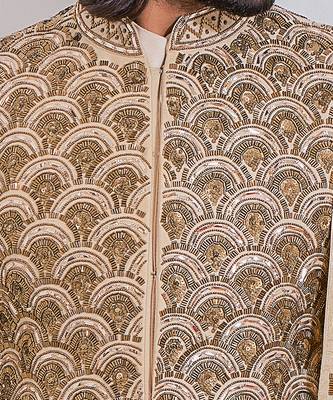 Gold nawabshah sherwani 3