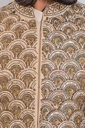 Gold nawabshah sherwani