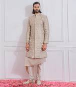 Dusty grey sukkur sherwani