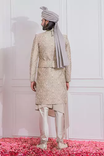 Dusty grey sukkur sherwani