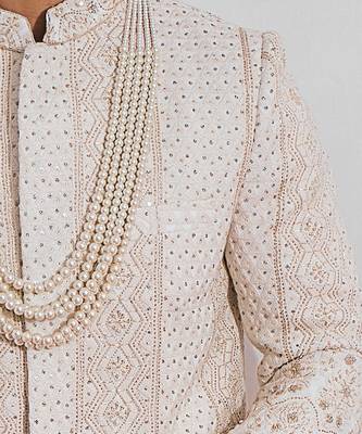 Off white sadiqabad sherwani 3