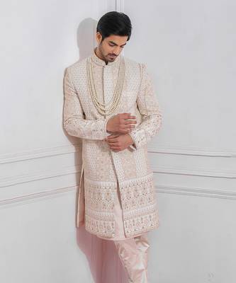 Off white sadiqabad sherwani 4