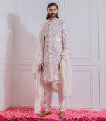 Powder pink karachi sherwani