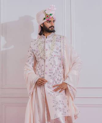 Powder pink karachi sherwani 3
