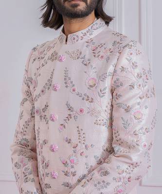 Powder pink karachi sherwani 4