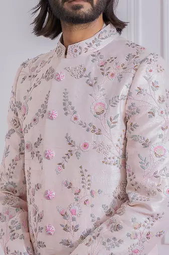 Powder pink karachi sherwani