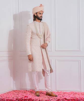 Dusty rose jhelum sherwani 1