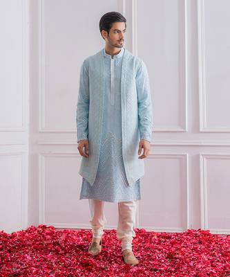 Powder blue bahawalpur bandi set 1