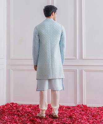 Powder blue bahawalpur bandi set 3