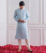 Powder blue bahawalpur kurta set