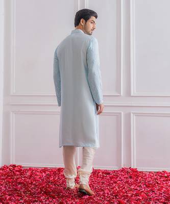Powder blue bahawalpur kurta set 3