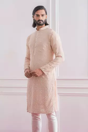Dusty rose bahawalpur kurta set