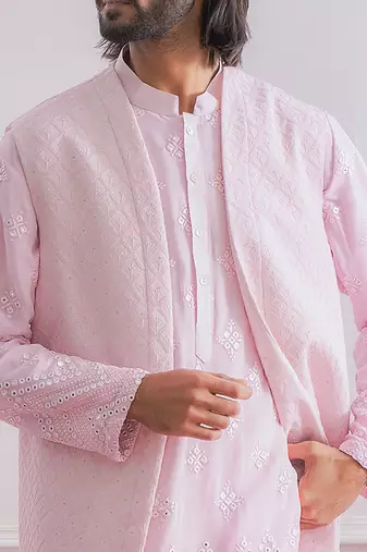 Powder pink bahawalpur bandi set