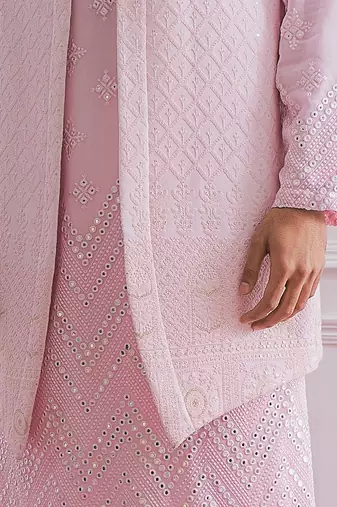Powder pink bahawalpur bandi set