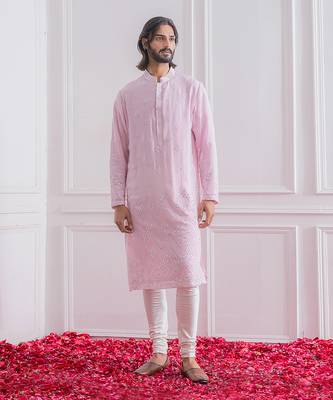 Powder pink bahawalpur kurta set 1
