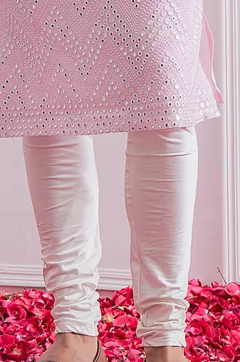 Powder pink bahawalpur kurta set