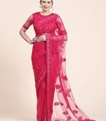 Shrithi fashion fab women's fancy net saree with unstitch blouse piece