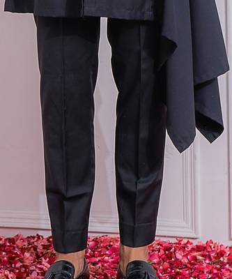 Navy blue and black khuzdar bandhgala set 5