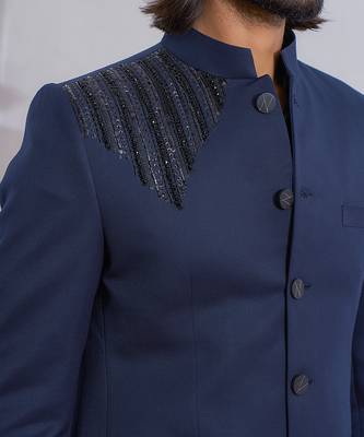 Navy blue khuzdar bandhgala 4