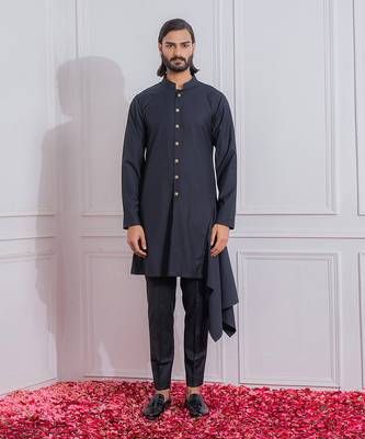 Black khuzdar kurta set 1