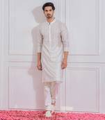White sadiqabad kurta set