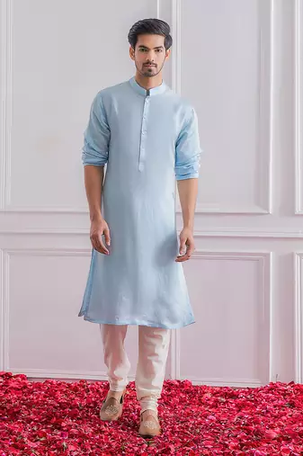 Powder blue mirpur bandi set