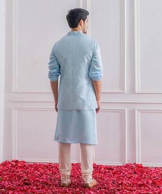 Powder blue mirpur bandi set 3