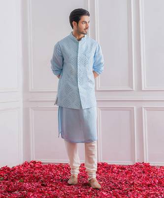 Powder blue mirpur bandi jacket 1